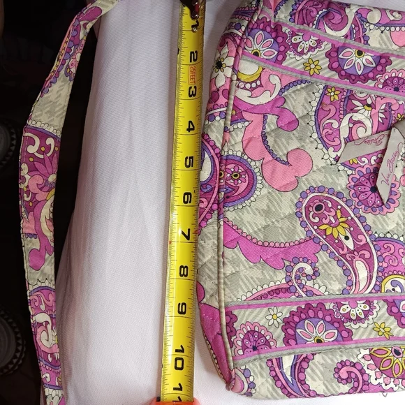 Vera Bradley Pink Floral Quilted Crossbody Purse Plaid Meets Paisley ** Retired - Picture 6 of 7